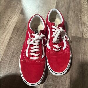Vans Red and White Sneakers